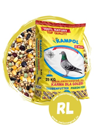 Kampol Karma dla Gołębi Rozpłodowo-Lotowa RL 25 kg – mieszanka na lęgi, odchów młodych i sezon lotowy