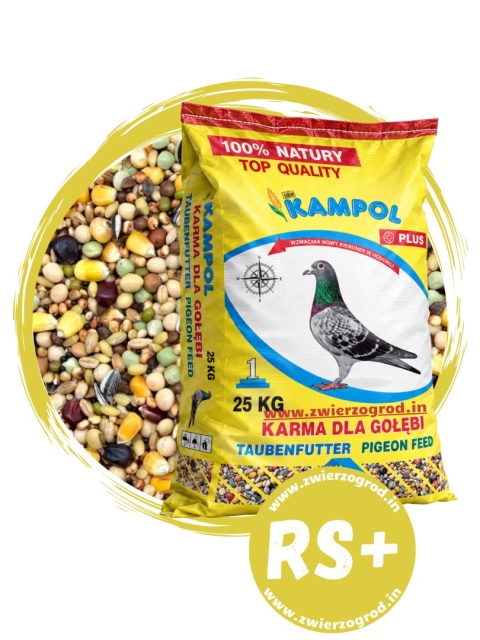 Kampol Karma dla gołębi Rozpłodowa RS+ 25kg – bogata mieszanka 17 ziaren na lęgi, rozpłód i odchów młodych
