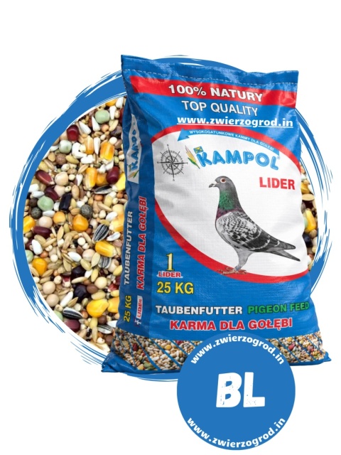 Kampol Bazowa Lider B-L 25 kg – uniwersalna karma dla gołębi do codziennego żywienia
