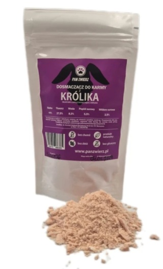 Pan Zwierz Dosmaczacz z Liofilizowanego Królika 40 g – naturalna posypka do karmy dla psa i kota, 100% mięsa