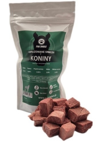 Pan Zwierz Liofilizowane Smaczki z Koniny – naturalne przysmaki dla psa i kota, 100% mięsa