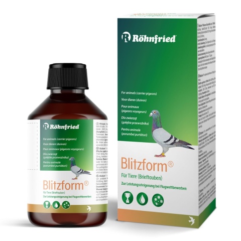Röhnfried Blitzform 100 ml – preparat z jodem i żelazem dla gołębi pocztowych, wsparcie formy lotowej i kondycji