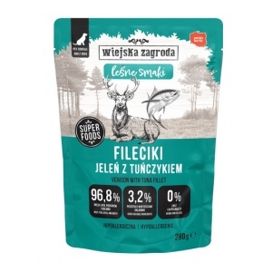 WIEJSKA ZAGRODA Fileciki Jeleń z tuńczykiem Leśne smaki 280g