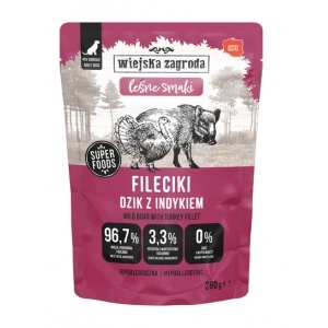 WIEJSKA ZAGRODA Fileciki Dzik z indykiem Leśne smaki 280g