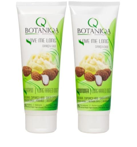 Zestaw kosmetyków Botaniqa: szampon + odżywka Love me Long dla psów długowłosych, 2x250ml