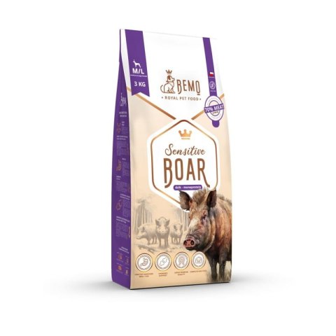 BEMO SENSITIVE BOAR - KARMA SUCHA DLA PSA Z DZICZYZNĄ M/L Średnie i Duże Rasy 3kg