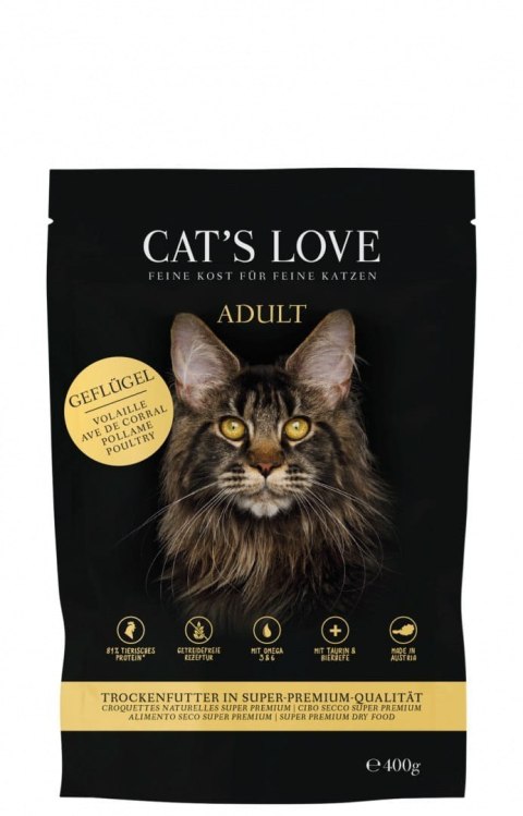 CAT'S LOVE Geflugel - sucha karma dla kota bez zbóż z drobiem, 400g CAT'S LOVE Geflugel - sucha karma dla kota bez zbóż z drobiem, 400g