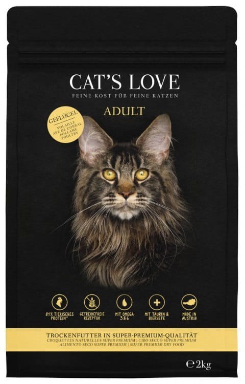 CAT'S LOVE Geflugel - sucha karma dla kota bez zbóż z drobiem, 2kg