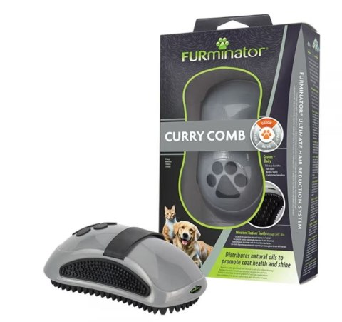 FURminator Curry Comb - gumowe zgrzebło do masażu i wyczesywania, dla ras krótkowłosych