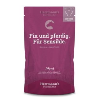 HERRMANN'S Selection Sensitive Dog Pferd - konina z cukinią i batatami, 150 g