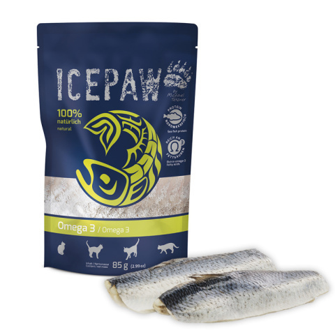 ICEPAW Cat Omega 3 - łosoś i śledź dla kotów (85g)