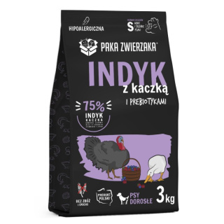 Paka Zwierzaka Karma sucha Indyk z kaczką "S" 3kg