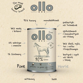 OLLO Pure karma mokra dla psa - Koń 400g