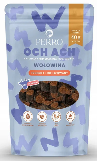 Perro OCH ACH przysmaki dla psa wołowina przysmaki liofilizowane 40g