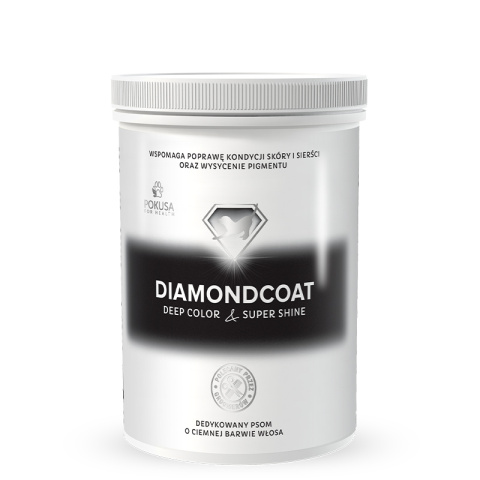 Pokusa DiamondCoat DeepColor & SuperShine poprawa kondycji włosowej psów o ciemnej sierści 300g