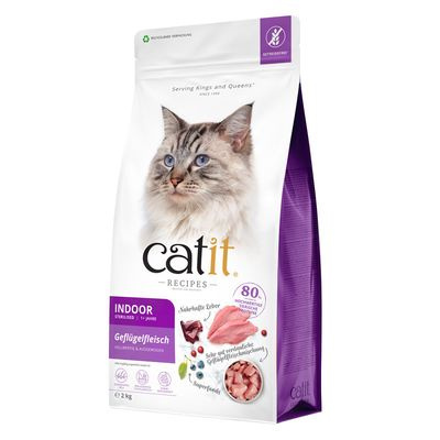 Catit Recipes Indoor Adult, karma sucha, dla dorosłych kotów niewychodzących, drób, 400 g