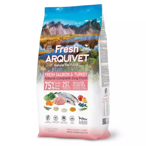 ARQUIVET FRESH PÓŁWILGOTNA KARMA DLA PSA ŁOSOŚ Z INDYKIEM 2,5 KG