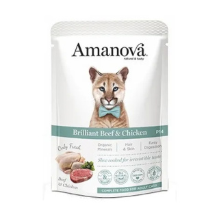 Amanova Cat Brilliant Beef & Chicken - wołowina i kurczak saszetka 85g