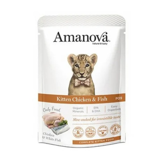 Amanova Cat Kitten Chicken & Fish - kurczak i biała ryba saszetka 85g