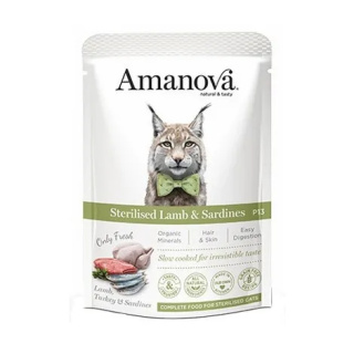 Amanova Cat Sterilised Lamb & Sardines - jagnięcina i sardynki saszetka 85g