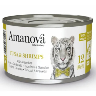 Amanova Cat Tuna & Shrimps - tuńczyk i krewetki w bulionie puszka 70g