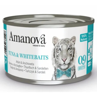 Amanova Cat Tuna & Whitebaits - tuńczyk i białoryby w bulionie puszka 70g