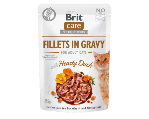 Brit Care Cat Fillets In Gravy Hearty Duck Kaczka saszetka 85g