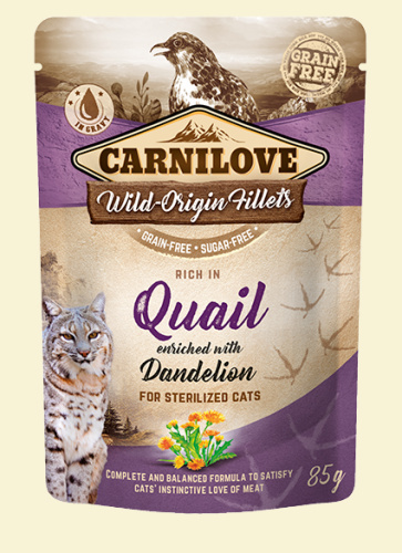 Carnilove Cat Quail & Dandelion Sterilised - przepiórka i mniszek saszetka 85g