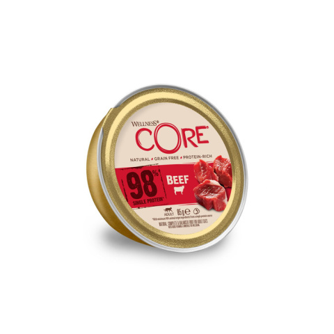 Core 98 Single Protein, karma mokra, dla dorosłych kotów, wołowina, 85g, szalka Core 98 Single Protein, karma mokra, dla dorosłych kotów, wołowina, 85g, szalka