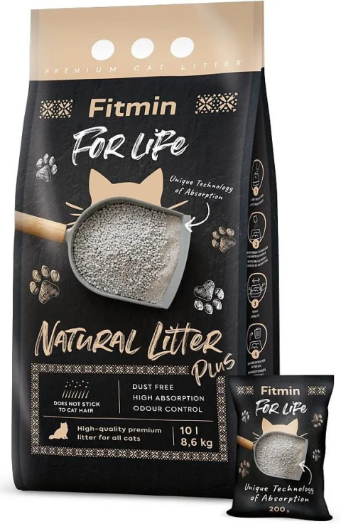 Fitmin cat natural litter plus 10l/8,6kg, Bezpyłowy żwirek bentonitowy Fitmin cat natural litter plus 10l/8,6kg, Bezpyłowy żwirek bentonitowy