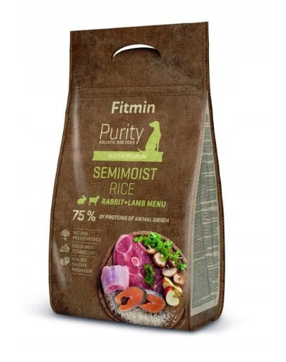 Fitmin dog Purity Rice Semimoist Rabbit&Lamb - 4 kg, półwilgotna