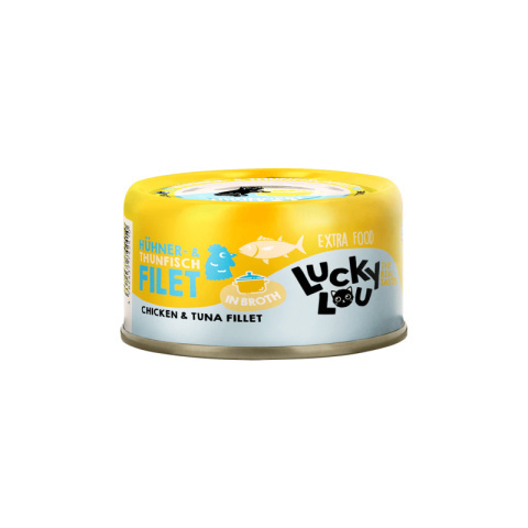 Lucky Lou Extrafood Kurczak i tuńczyk w bulionie puszka 70g