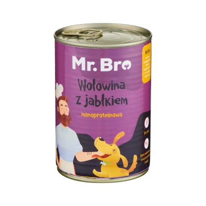 Mr. Bro wołowina z jabłkiem 400g – Monoproteinowa karma mokra