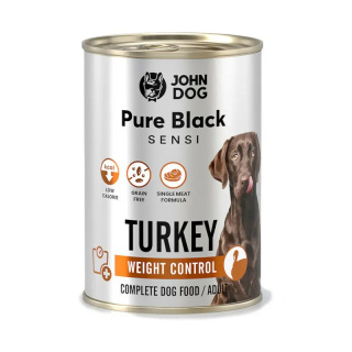 JOHN DOG Pure Black Sensi Weight control indyk -Pełnoporcjowa karma wspierająca kontrolę wagi