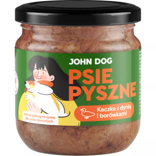 John Dog Karma mokra PSIE PYSZNE. DOROSŁY KACZKA Z DYNIĄ I BORÓWKĄ 360g