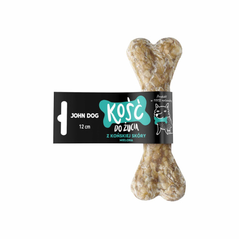 John Dog Kość do żucia ze skóry końskiej mielona 100% -12 cm John Dog Kość do żucia ze skóry końskiej mielona 100% -12 cm