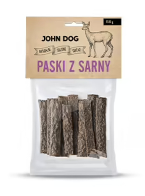 John Dog Paski z sarny dla psa 150g John Dog Paski z sarny dla psa 150g