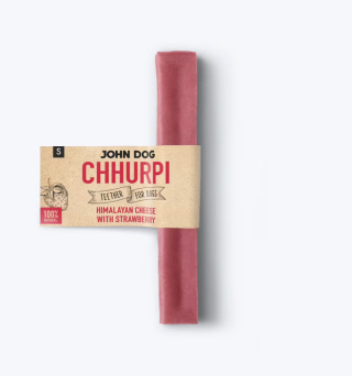 John Dog Ser himalajski z truskawką dla psa Chhurpi gryzak naturalny S