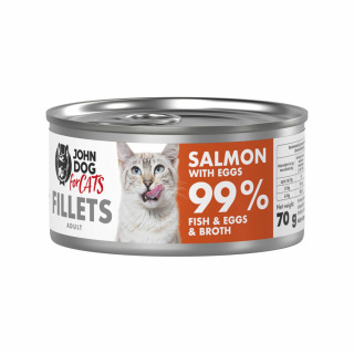 Karma mokra John Dog for Cats Filety Łosoś z jajkami 70 g