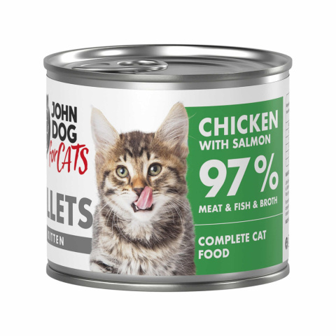 Karma mokra dla kociąt John Dog for Cats Filety Kurczak z łososiem 140g