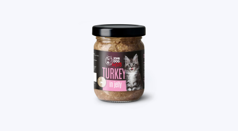Karma mokra dla kociąt John Dog for Cats GALARETKA 100g - indyk
