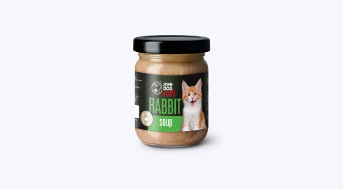 Karma mokra dla kociąt John Dog for Cats ZUPA 100g - królik