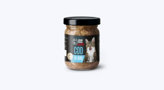 Karma mokra dla kotów John Dog for Cats Galaretka 100g - dorsz