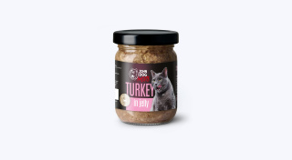 Karma mokra dla kotów John Dog for Cats Galaretka 100g - indyk