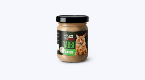 Karma mokra dla kotów John Dog for Cats MUS 100g - królik
