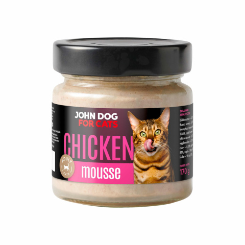 Karma mokra dla kotów John Dog for Cats Mus kurczak 170g