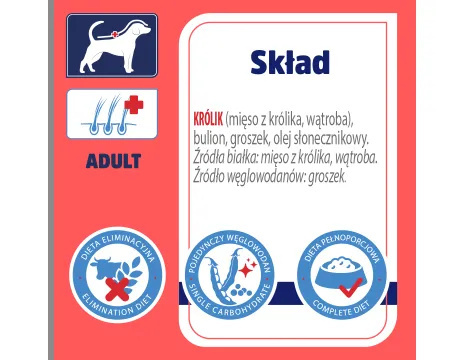 Karma mokra dla psa VET RESPONSE VETERINARY DIET HYPOALLERGENIC królik puszka 400 g Karma mokra dla psa VET RESPONSE VETERINARY DIET HYPOALLERGENIC królik puszka 400 g