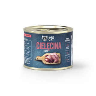 Karma mokra premium Jane Cat. Cielęcina i indyk 200g