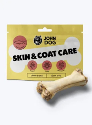 Kość do żucia w skórze z łososia John Dog – 12 cm