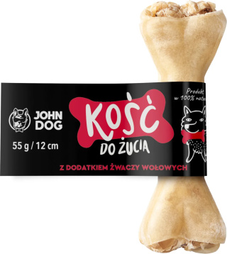 Kość do żucia z dodatkiem żwaczy wołowych dla psów John Dog – 12 cm